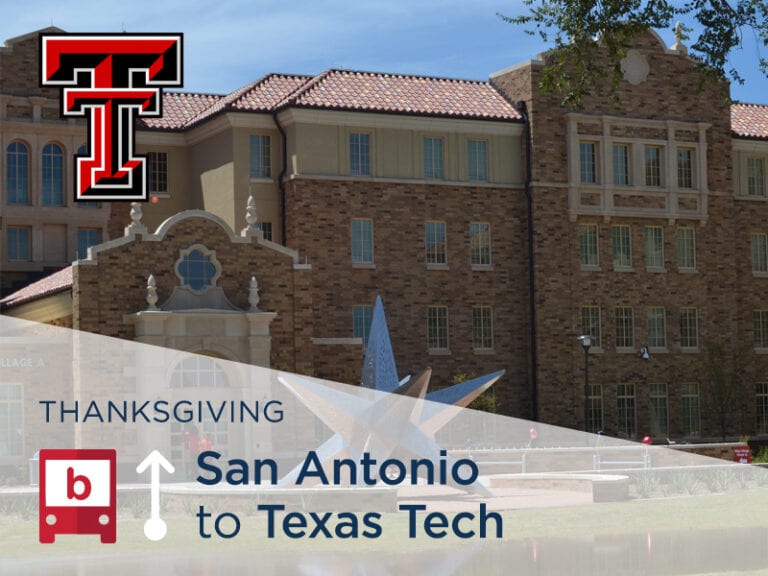 BreakShuttle Bus Tickets Texas Tech from San Antonio after Thanksgiving
