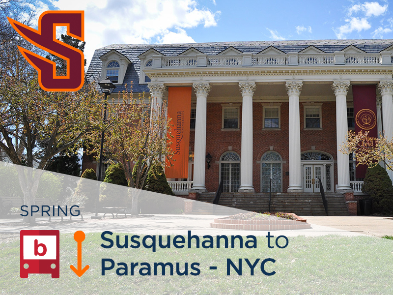 BreakShuttle Bus Tickets Susquehanna to Paramus and NYC for spring break